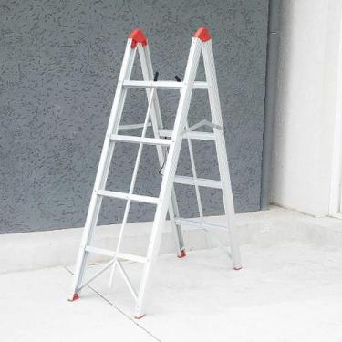 Imagem de Escada De Alumínio 8 Degraus Ultra Compacta Dobrável - Garden Life