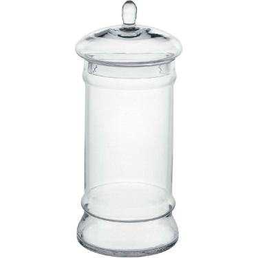 Imagem de POTICHE DECORATIVO BOMBONIERE HOME&CO VIDRO 33x14x14cm TRANSPARENTE