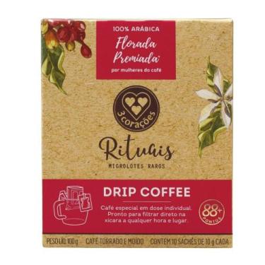 Imagem de 10 Sachês, Drip Coffee, 3 Corações, Café Microlote Florada - Tres