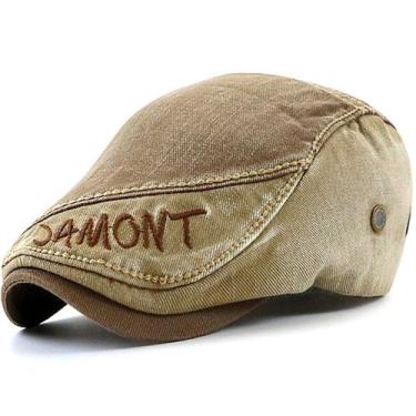 Imagem de Boina Estilosa Britânica Retro Retalho Liso de Algodão Unissex Ajustáv