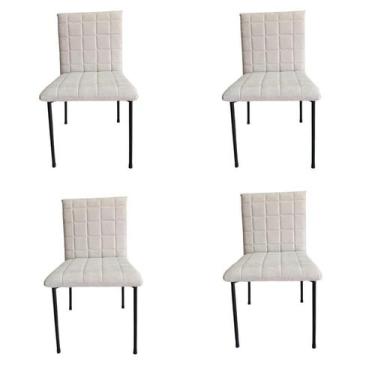 Imagem de Kit 4 Cadeiras Gael Para Sala Mesa de Jantar Moderna com Base de Ferro