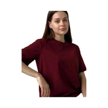 Imagem de Camisetas Básicas Oversized Femininas Em 21 Cores 100% Algodão Branco 