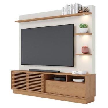 Imagem de Estante Home Theater para Tv 70 Pol. com Led 200cm Amiche C05 Freijó/O