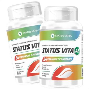 Imagem de 2 Potes Multivitaminico Status Vita 24 Vitaminas Kit 120 Cáps - Suplem