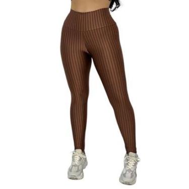 Imagem de Calça Legging Feminina Fitness Cintura Alta Cirrê 3D New Zig Poliamida Laura-Feminino