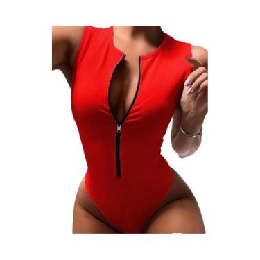 Imagem de Macacão Feminino Sexy Sem Mangas Com Zíper, Moda De Verão, Peça Única 