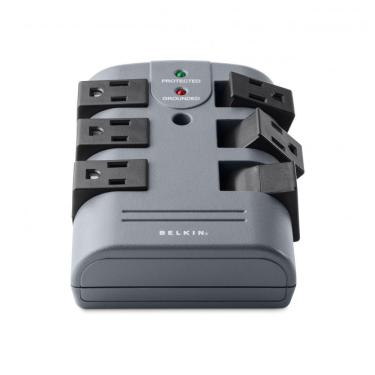 Imagem de Protetor Contra Picos de Energia e Raios 1080 Watts com 6 Portas CA Giratórias, 110v, BELKIN BP106000, Cinza