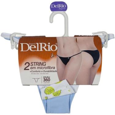 Imagem de Kit com 2 Calcinhas String Microfibra Moda Delrio 52712 Sortido Tamanho P