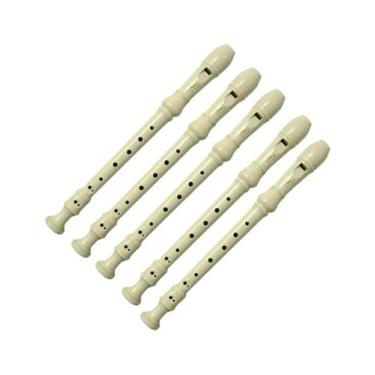 Imagem de Kit 5 Flautas Doce Dolphin Germanica Soprano Abs Dp123