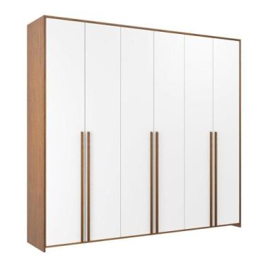 Imagem de Guarda-roupa de Bebê Mdf 6 Portas Modulados Branco/Mel - Divicar Móvei