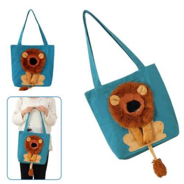 Imagem de Bolsa Transporte Gato Cachorro Pet Animal Estampa Leao Estimacao Ombro