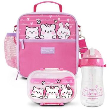 Imagem de Kit Infantil 3pçs - Bolsa Térmica, Pote P/ Lanche 400ml E Garrafa 460m