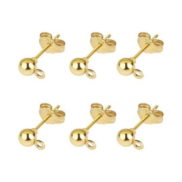 Imagem de Pinos De Brinco Em Prata 925 Banhada a Ouro, 50 Peças, Acessórios DIY 