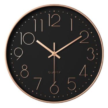 Imagem de Relógio Decorativo de Parede 25cm Rose Gold Redondo Moderno Silencioso