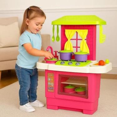 Imagem de Kit Cozinha Infantil Forno fogão Acessórios Criança Panelinha Boneca P