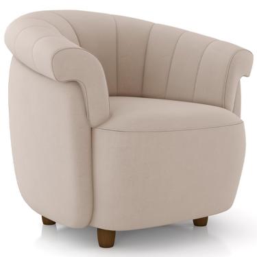 Imagem de Poltrona Decorativa Para Sala Living Orgânica Perseu M03 Veludo Bege - Lyam Decor