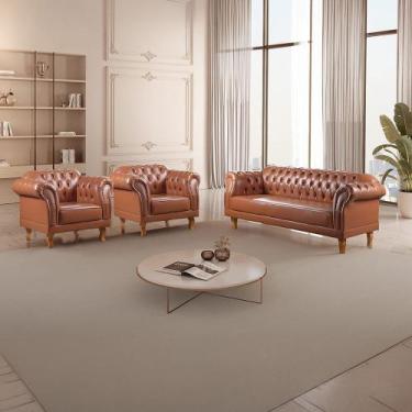 Imagem de Conjunto Sofá e Poltronas Chesterfield Duque - Zurc Decor