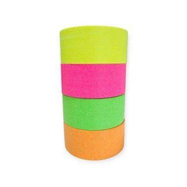 Imagem de Kit Fita Crepe Basic 4 Cores Neon 48mm x 50m para Eventos e Uso Domést