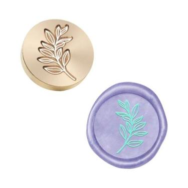 Imagem de Carimbos De Cera Em Formato De Coração Com Folha De Oliveira E Flor, C