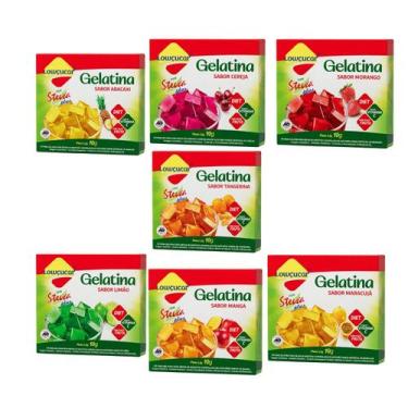 Imagem de Kit Gelatina Sabores Sortidos Diet com Stevia - Lowçucar Plus 7 Unidad
