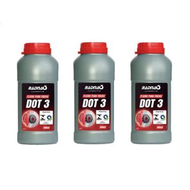 Imagem de Kit 3 Fluído Óleo De Freio Dot 3 Original Radnaq 500ml