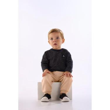 Imagem de Conjunto Bebê Menino Camiseta Calça Quimby, Preto