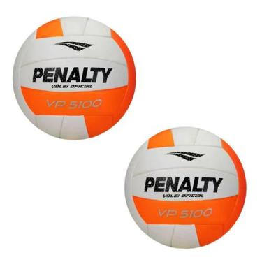 Imagem de Kit 02 Bola Vôlei Penalty Vp 5100 XXVI Oficial Cor:Roxo+Laranja, Branc