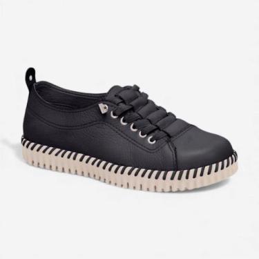 Imagem de Tênis Slip On Casual Bottero Em Couro Preto, Preto, 35