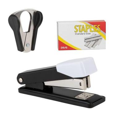 Imagem de Kit Grampeador e Extrator de Grampos 3 Peças Preto - Quanhe