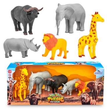 Imagem de Brinquedo Infantil Vinil Com 5 Animais The Big Five Safari - Adijomar 
