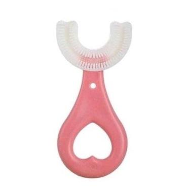 Imagem de Escova De Dente Rosa Infantil 360 Silicone Em U Autista - T&D Jogos Ed