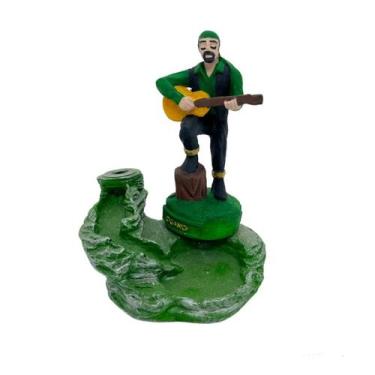 Imagem de Incensário cascata Cigano verde 13 cm resina - Lua Mística - 100% Orig