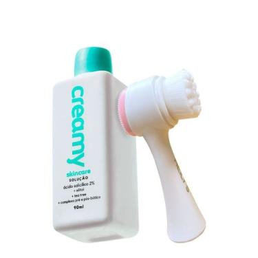 Imagem de Kit Creamy Skincare Ácido Salicílico e Escova de Limpeza Facial 2 em 1