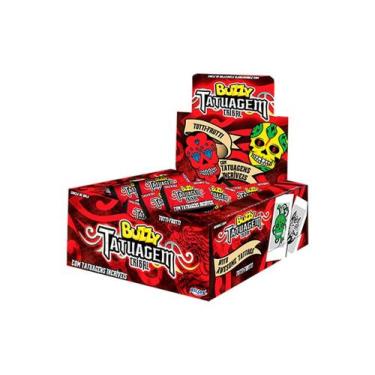 Imagem de Chiclete Tatuagem Buzzy Tribal Tutti Frutti C/ 90 Unid 360g
