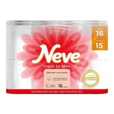 Imagem de Papel Higiênico Neve Seda Folha Dupla 16 Rolos 30m X 10cm