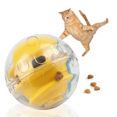 Imagem de Bola Interativa de Alimentação para Pets AB Mídia Cães e Gatos Anti Estresse ABS Amarelo SU-BOLI2