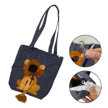 Imagem de Bolsa de Transporte para Pets AB Mídia BSL3906 Gatos e Cachorros Náilon Estampa Leão Azul Marinho