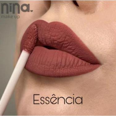 Imagem de Batom Liquido Instant Lips Nina Makeup Efeito Matte Longa Duração Hidr