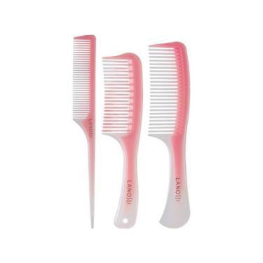 Imagem de Pente para Cabelo Rose 3 peças Lanossi LS2005, Rosê