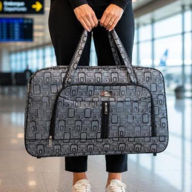 Imagem de Bolsa Bagagem Sacola Mala Couro Bagagem Grande De Viagem Com Alça - Ge