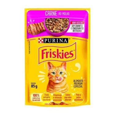 Imagem de Ração Friskies para Gatos Adultos Carne ao Molho Sachê 85g