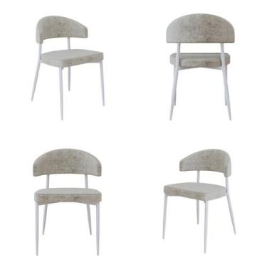 Imagem de Cadeira Bless Fixa com 4 Pés 55 x 52,5 x 77,5 cm com 4 Unidades Bege/O