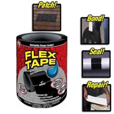 Imagem de Fita adesiva para reparos flex tape black cola tudo e campo com 150cm 