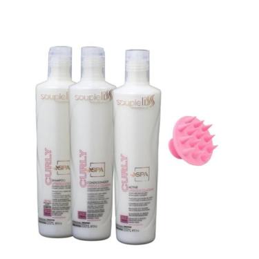Imagem de Kit Home Care Spa Curly Soupleliss Cabelos Cacheados 3x300ml - souple 