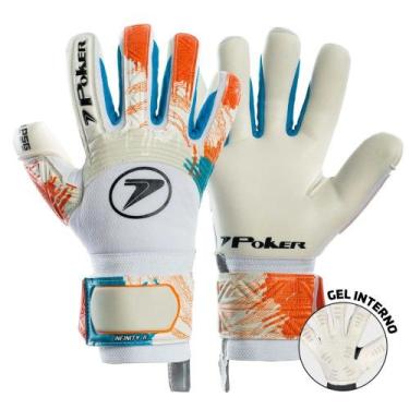 Imagem de Luva Poker Futebol Profissional Infinity II, Branco, Laranja, 10