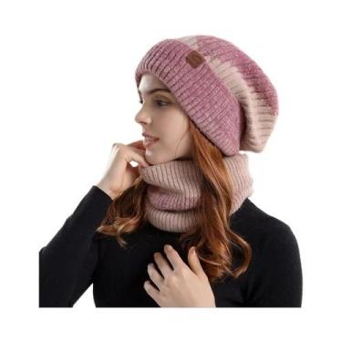 Imagem de Conjunto De Inverno Com Gorro De Lã Quente E Cachecol De Veludo, Dois 