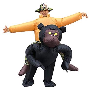 Imagem de Fantasias infláveis de cavalgar, fantasias de Chimpanzee, fantasia de montaria no ombro, vestido chique, fantasias de Natal para adultos (Chimpanzee)