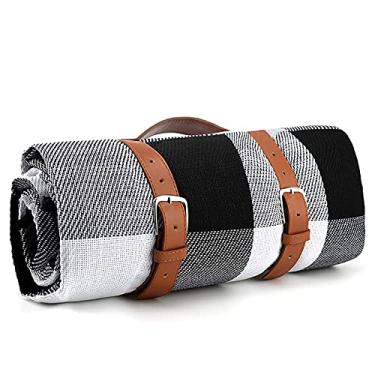 Imagem de Yajun Tapete dobrável à prova de umidade para piquenique impermeável, tapete para acampamento ao ar livre, tapete de praia multijogador para dia da família, viagens, churrasco, preto, 200 x 200 cm