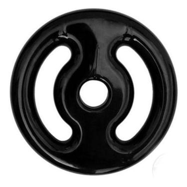 Imagem de Par Anilha Emborrachada 5 Kg Vazada Para Musculação - Preto