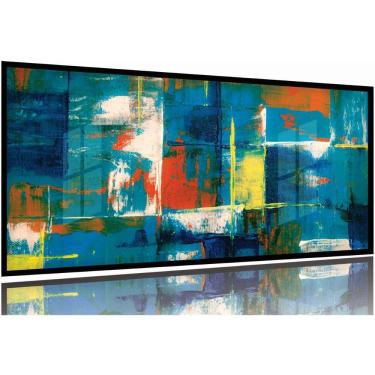 Imagem de Quadro Decorativo Sala Quarto Abstrato130x60 Moldura Preta 2x2